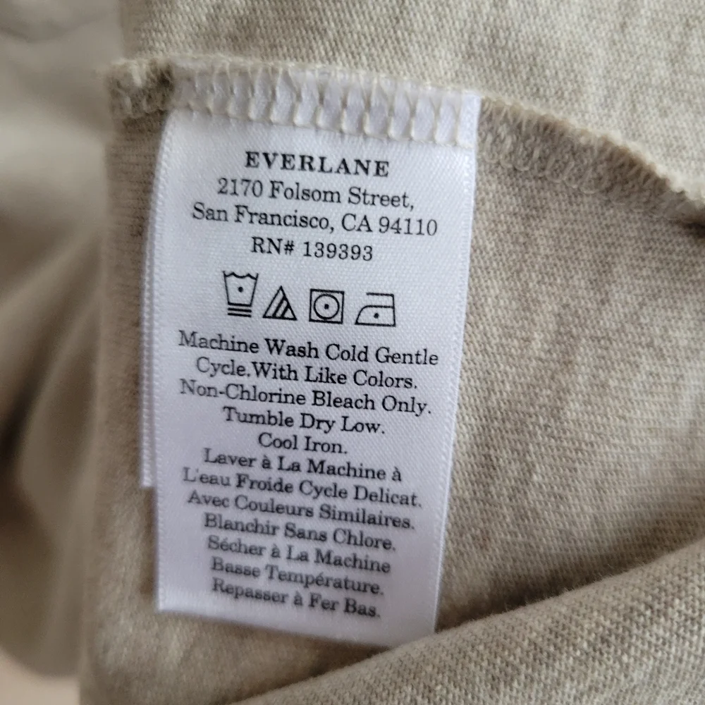 Everlane The Premium-Weight Pocket Tee Uniform Heather Oatmeal Size S - Picture 9 of 11